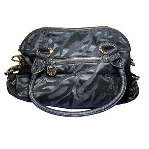 Anne Klein black zebra print shoulder bag